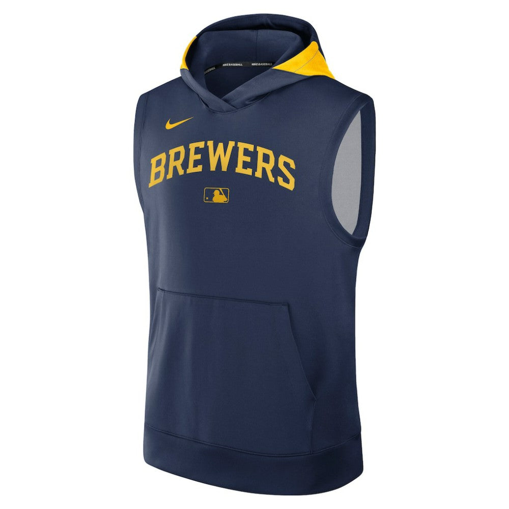 Milwaukee Brewers Nike Authentic Collection Dri-FIT Sleeveless Hoodie for sale