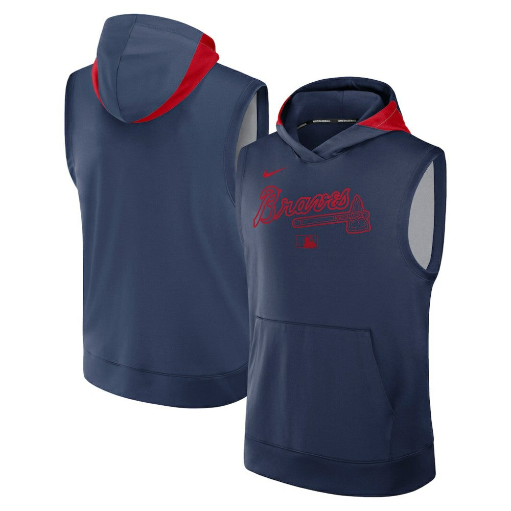 Atlanta Braves Nike Authentic Collection Dri-FIT Sleeveless Hoodie Outlet