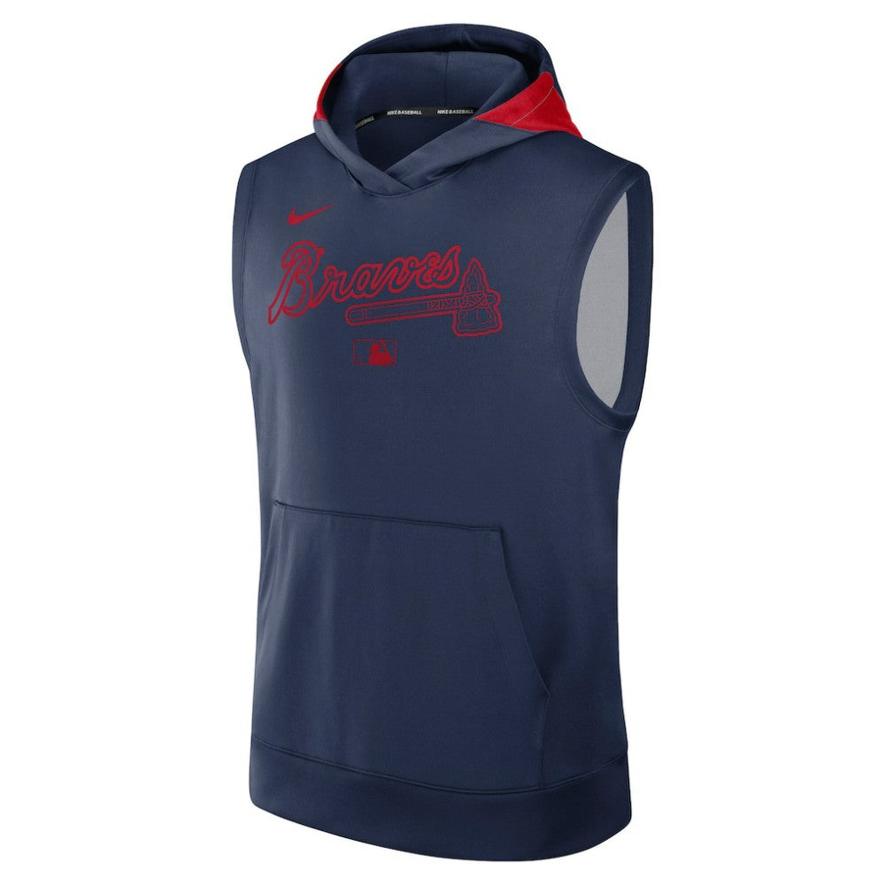 Atlanta Braves Nike Authentic Collection Dri-FIT Sleeveless Hoodie Outlet