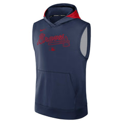 Atlanta Braves Nike Authentic Collection Dri-FIT Sleeveless Hoodie Outlet