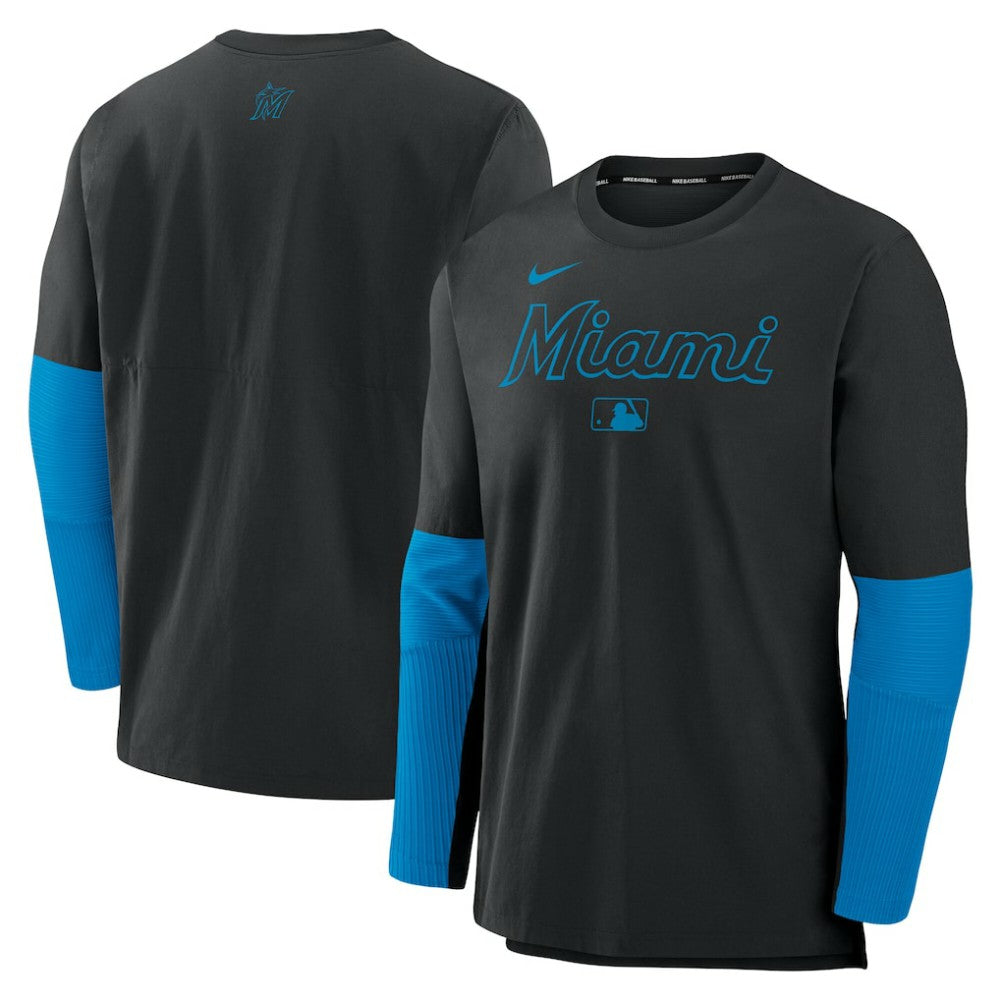Miami Marlins Nike Authentic Collection Player Dri-FIT Lightweight Pullover  Discount