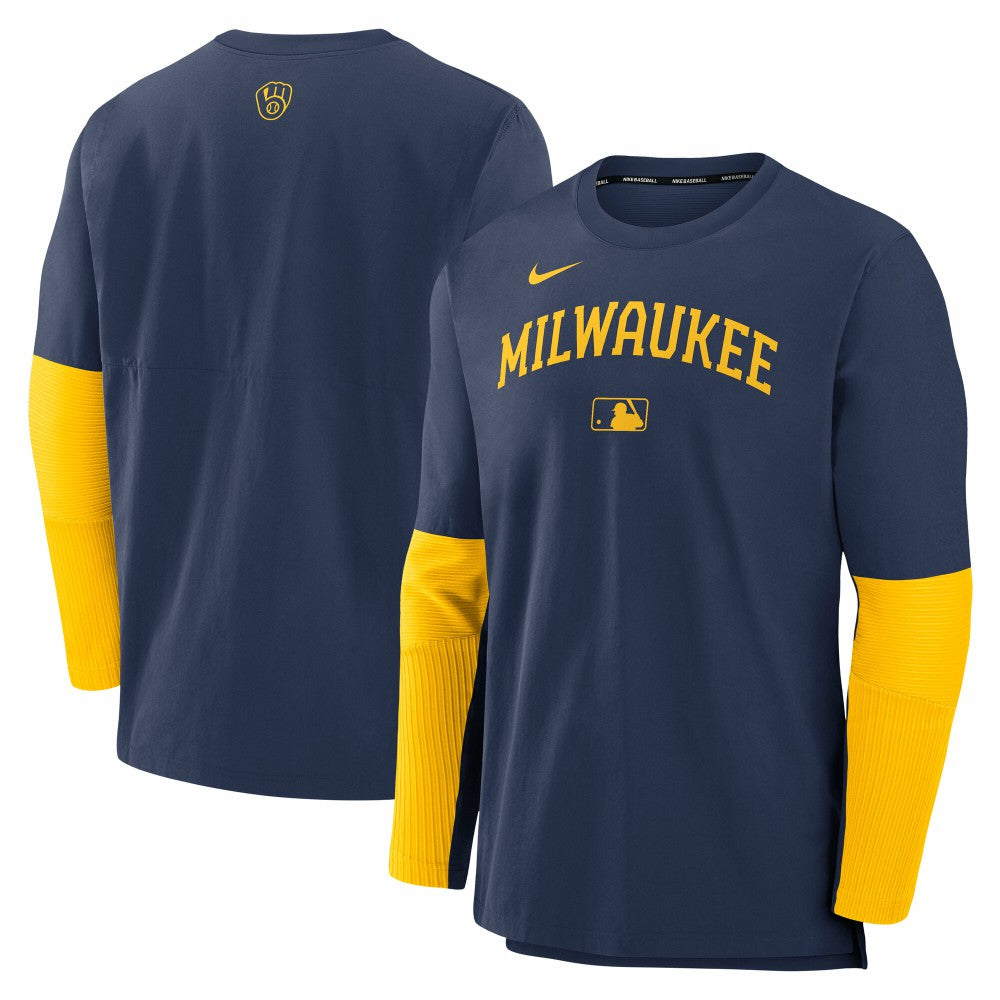 Milwaukee Brewers Nike Authentic Collection Player Dri-FIT Lightweight Pullover  Sale