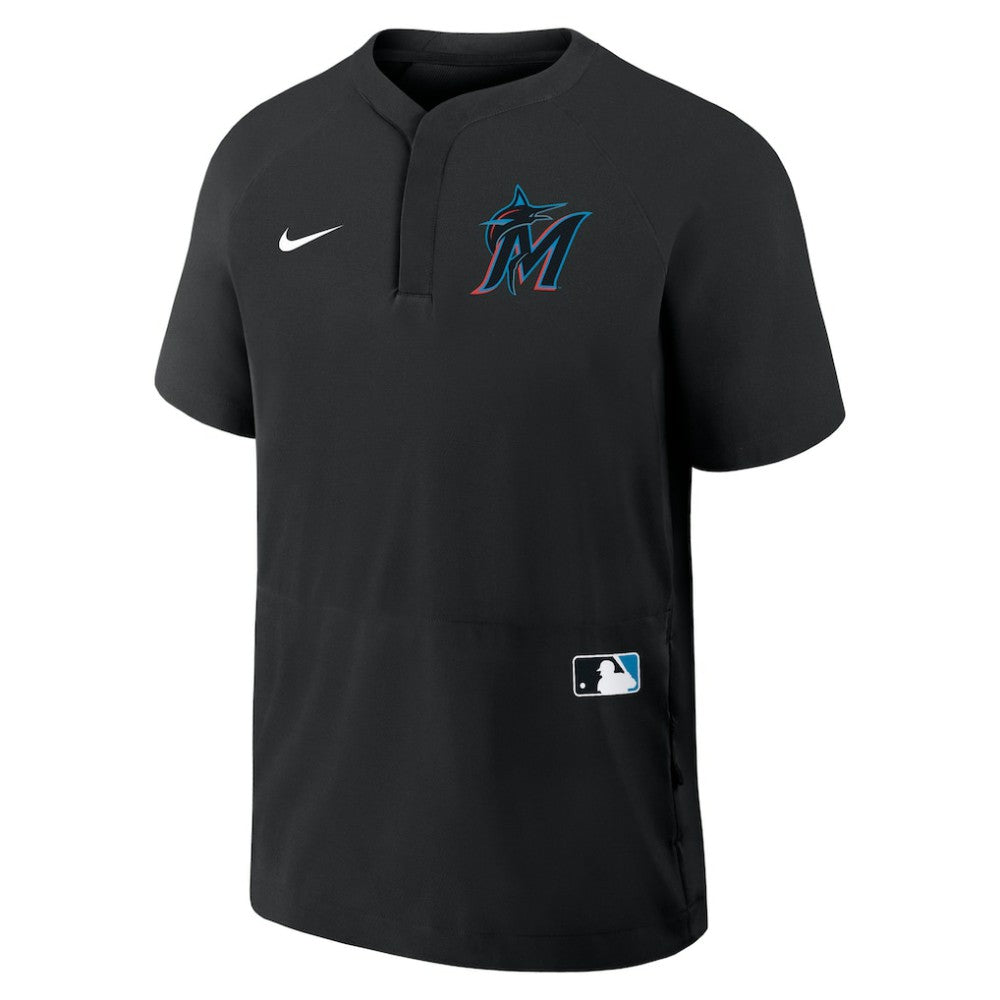 Miami Marlins Nike Authentic Collection Raglan Short Sleeve Windshirt Online