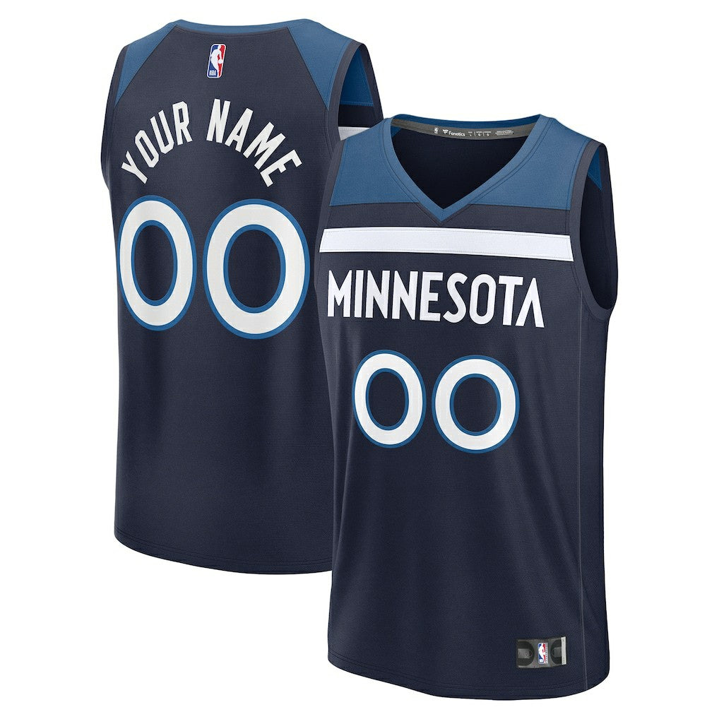 Fanatics Minnesota Timberwolves Fastbreak Custom Jersey Icon Edition Navy