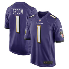 Number 1 Groom Baltimore Ravens Game Jersey - Purple - Nike