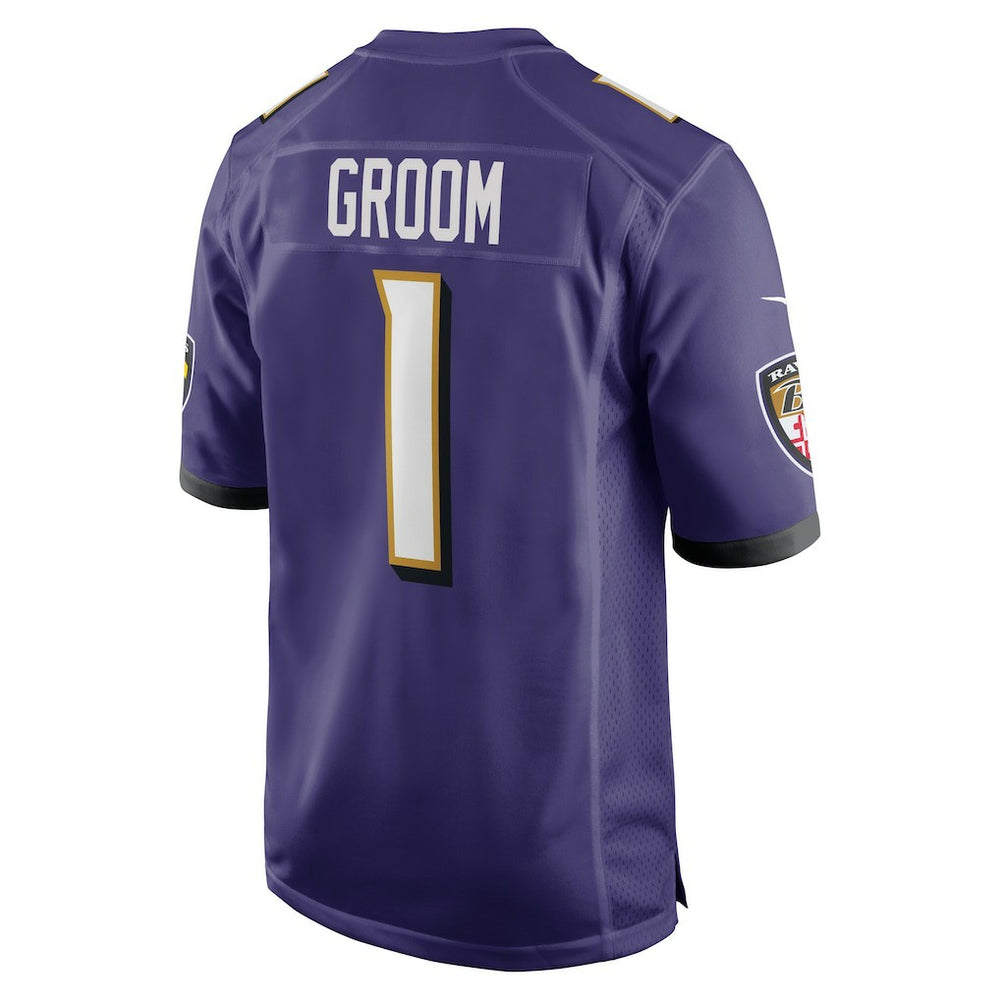 Number 1 Groom Baltimore Ravens Game Jersey - Purple - Nike