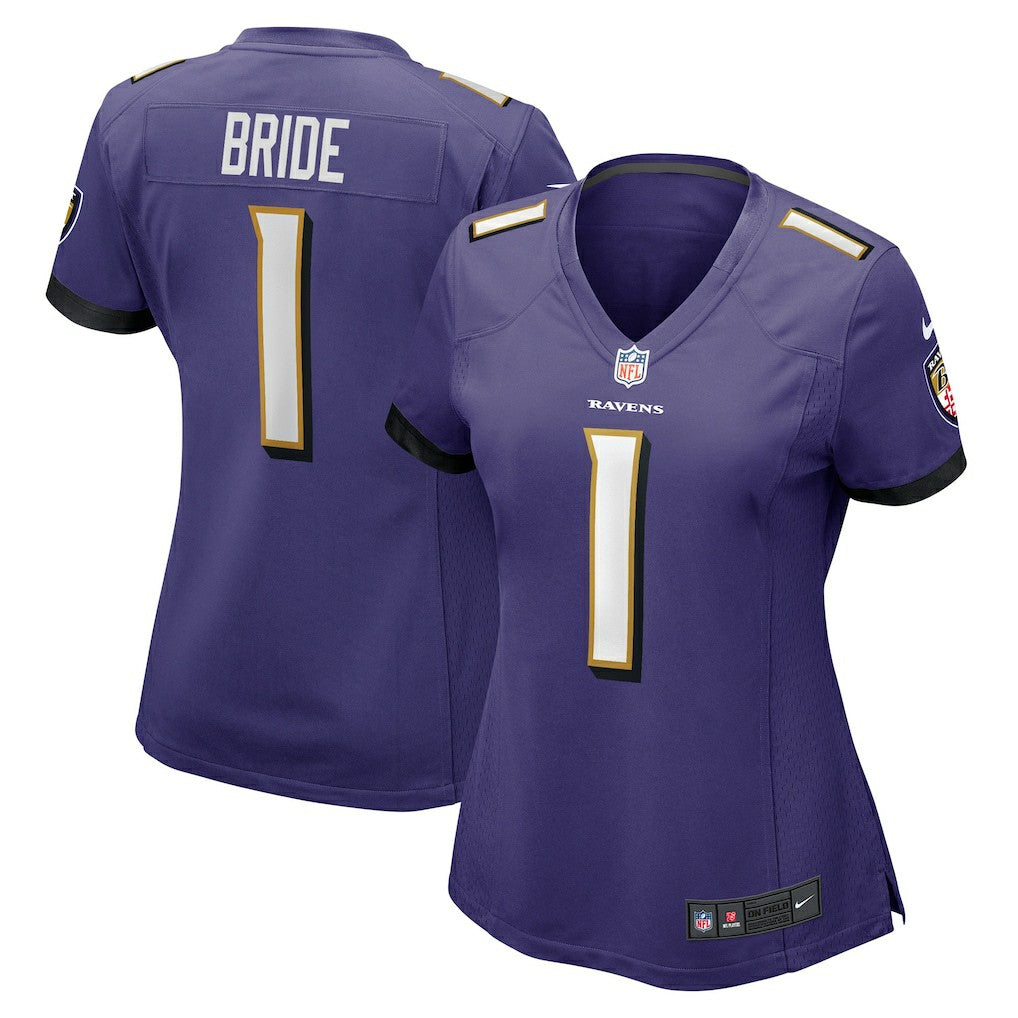 Number 1 Bride Baltimore Ravens Women's Game Jersey - Purple - Nike