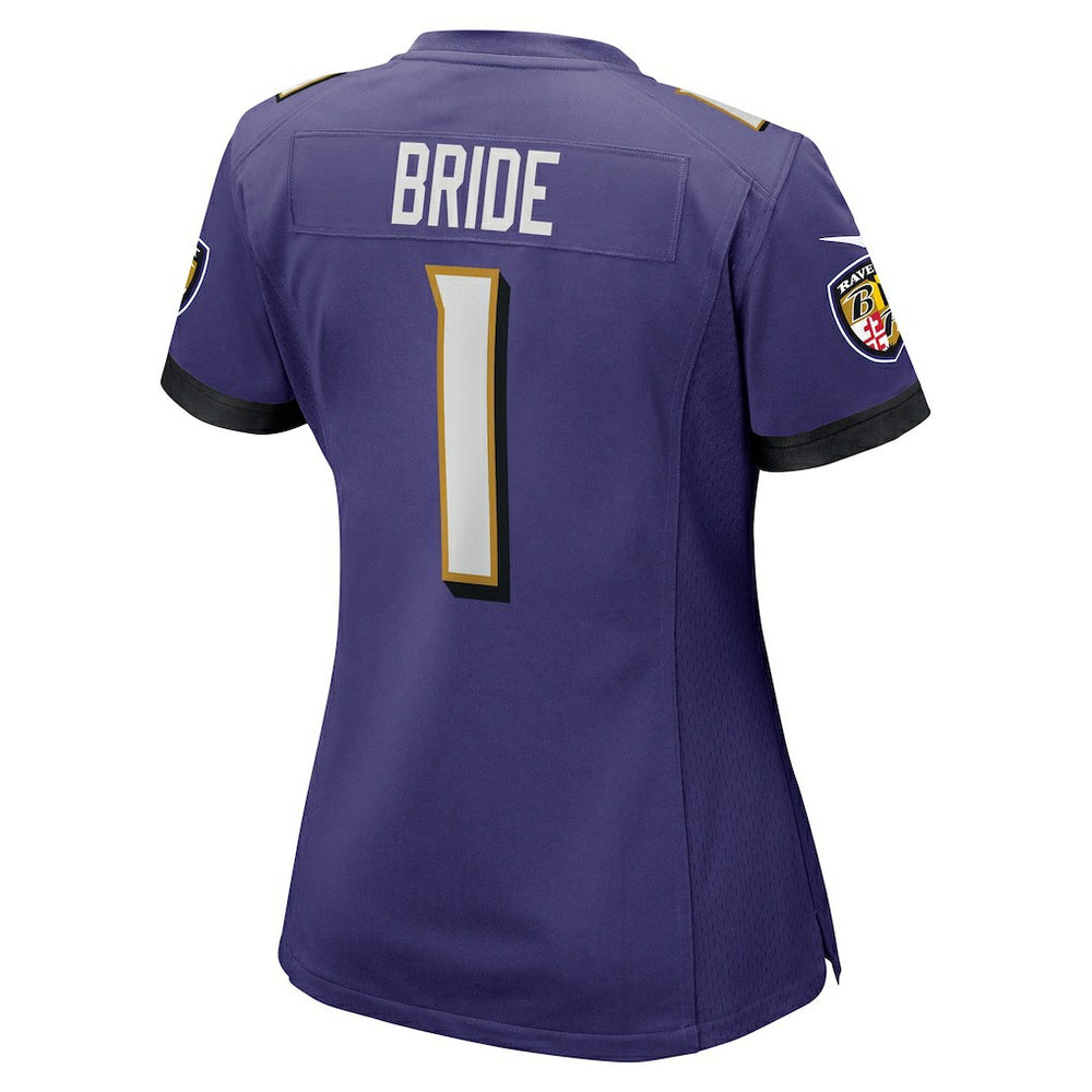 Number 1 Bride Baltimore Ravens Women's Game Jersey - Purple - Nike