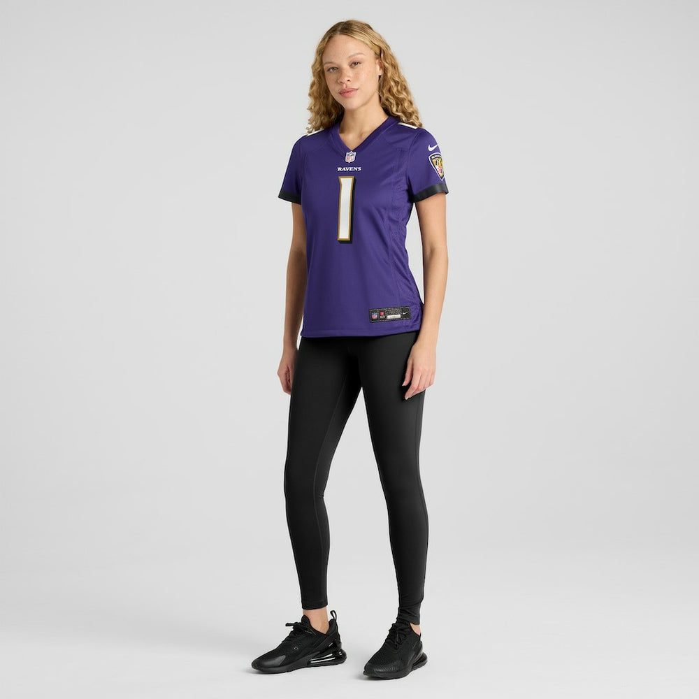 Number 1 Bride Baltimore Ravens Women's Game Jersey - Purple - Nike