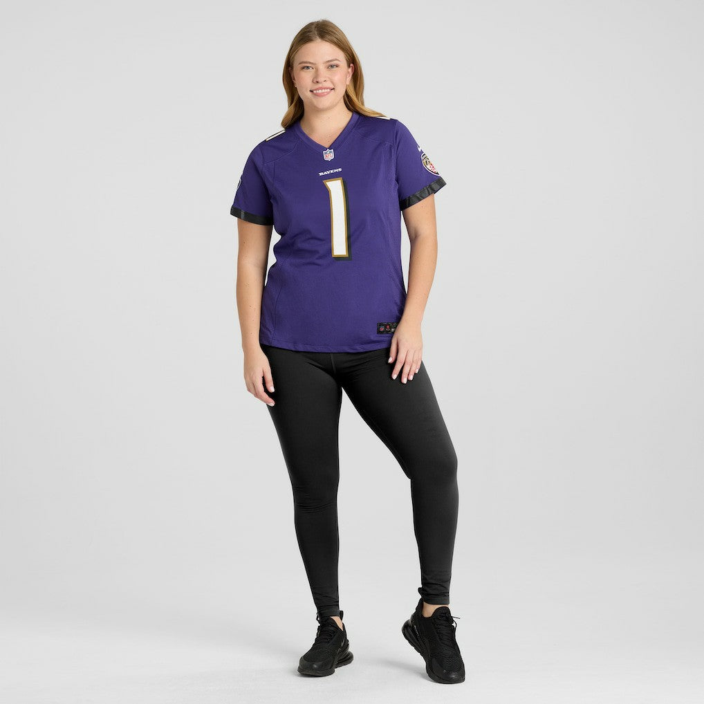 Number 1 Bride Baltimore Ravens Women's Game Jersey - Purple - Nike