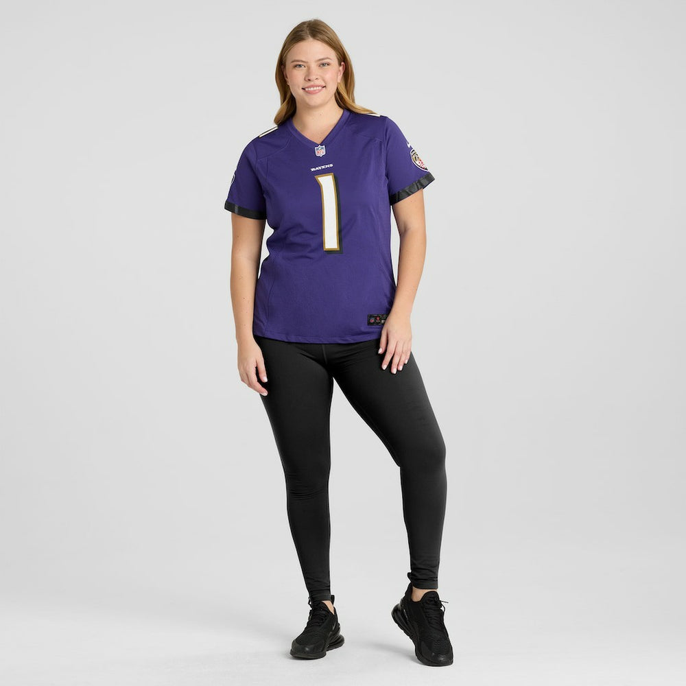 Number 1 Bride Baltimore Ravens Women's Game Jersey - Purple - Nike