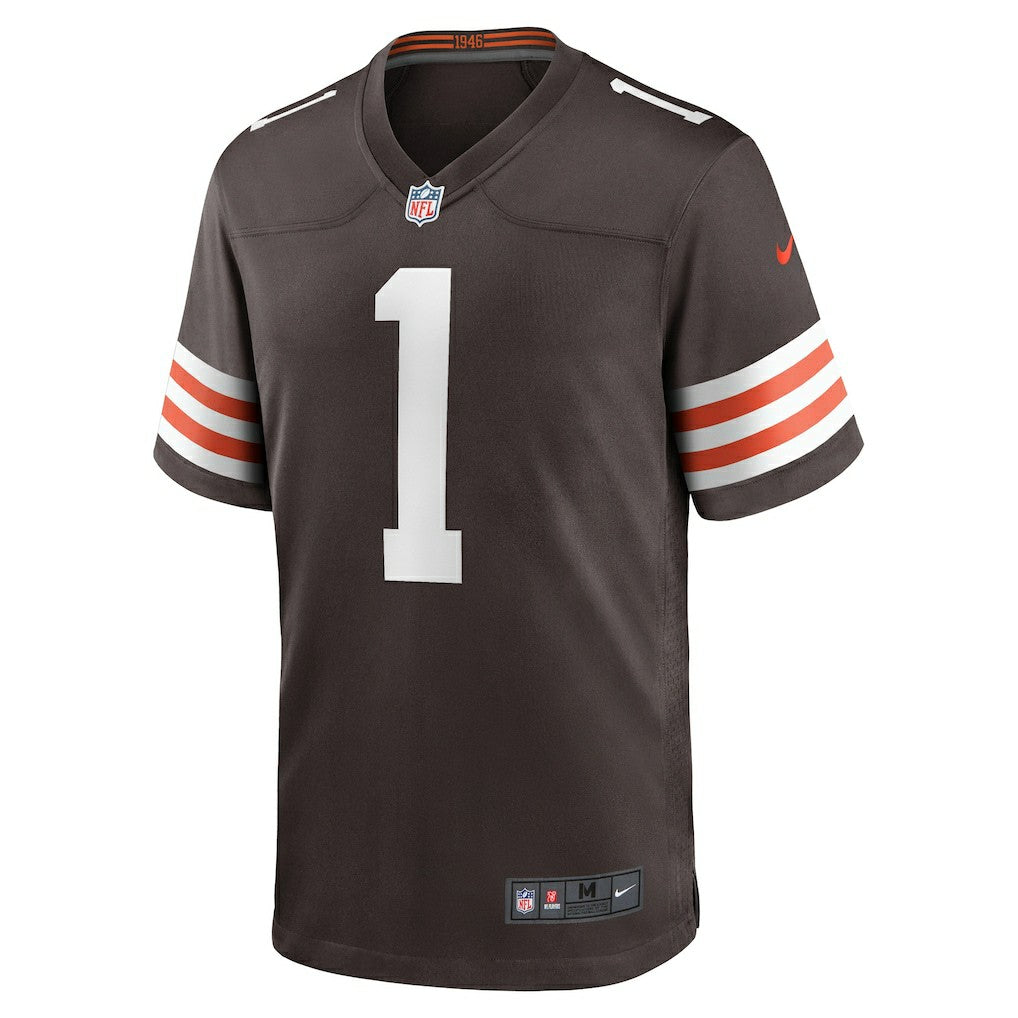 Number 1 Groom Cleveland Browns Game Jersey - Brown - Nike