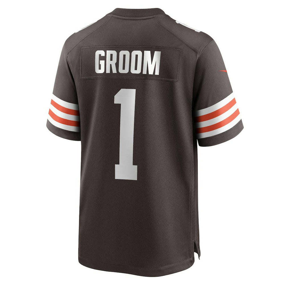 Number 1 Groom Cleveland Browns Game Jersey - Brown - Nike
