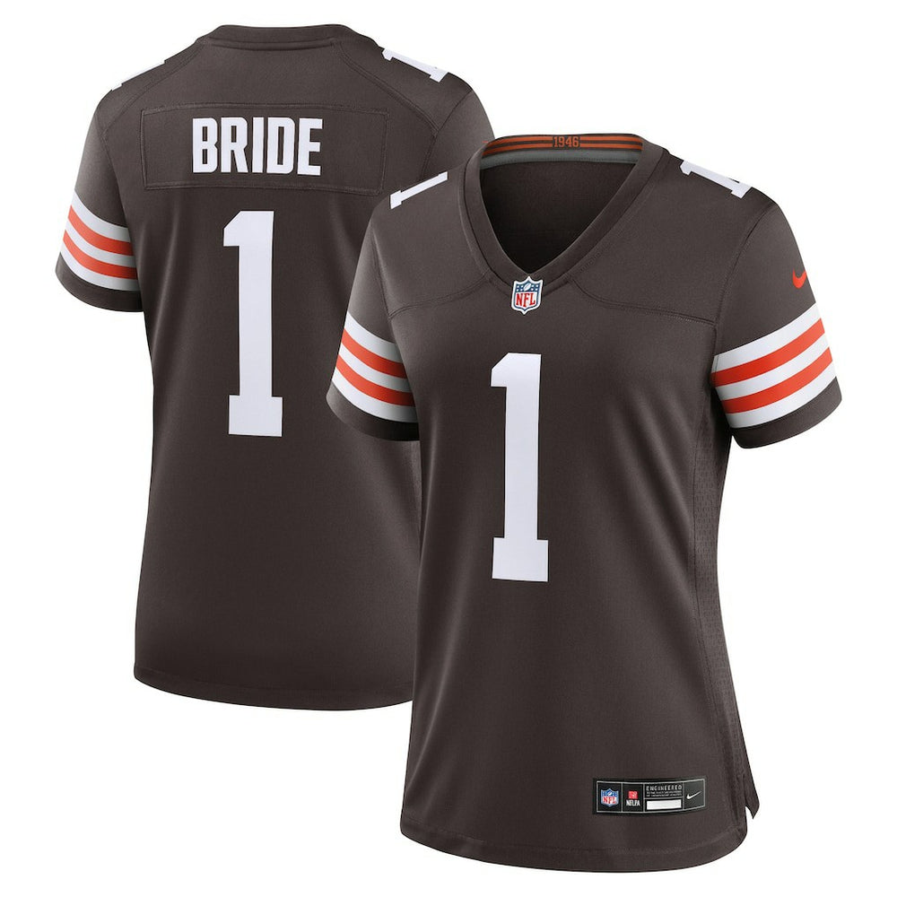 Number 1 Bride Cleveland Browns Women's Game Jersey - Brown - Nike