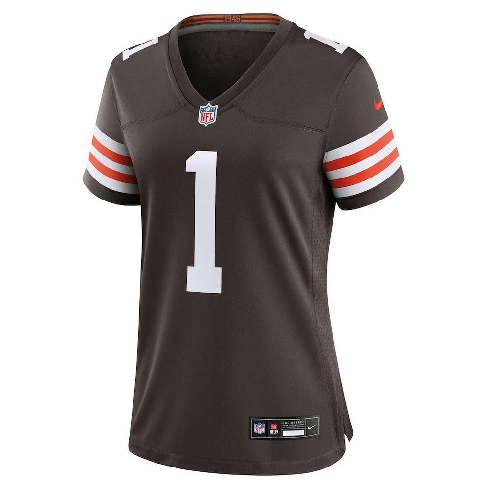 Number 1 Bride Cleveland Browns Women's Game Jersey - Brown - Nike