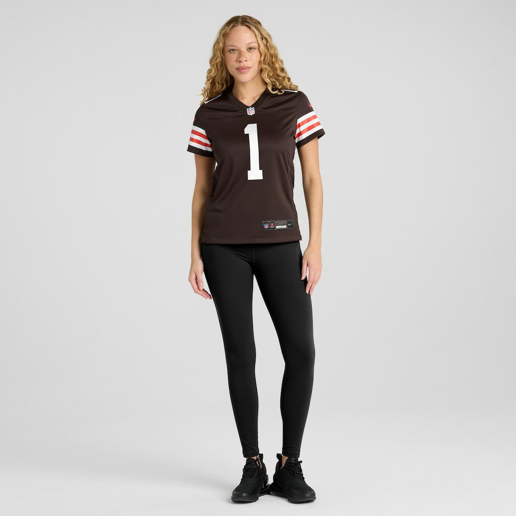 Number 1 Bride Cleveland Browns Women's Game Jersey - Brown - Nike