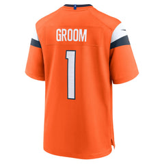 Number 1 Groom Denver Broncos Game Jersey - Orange - Nike