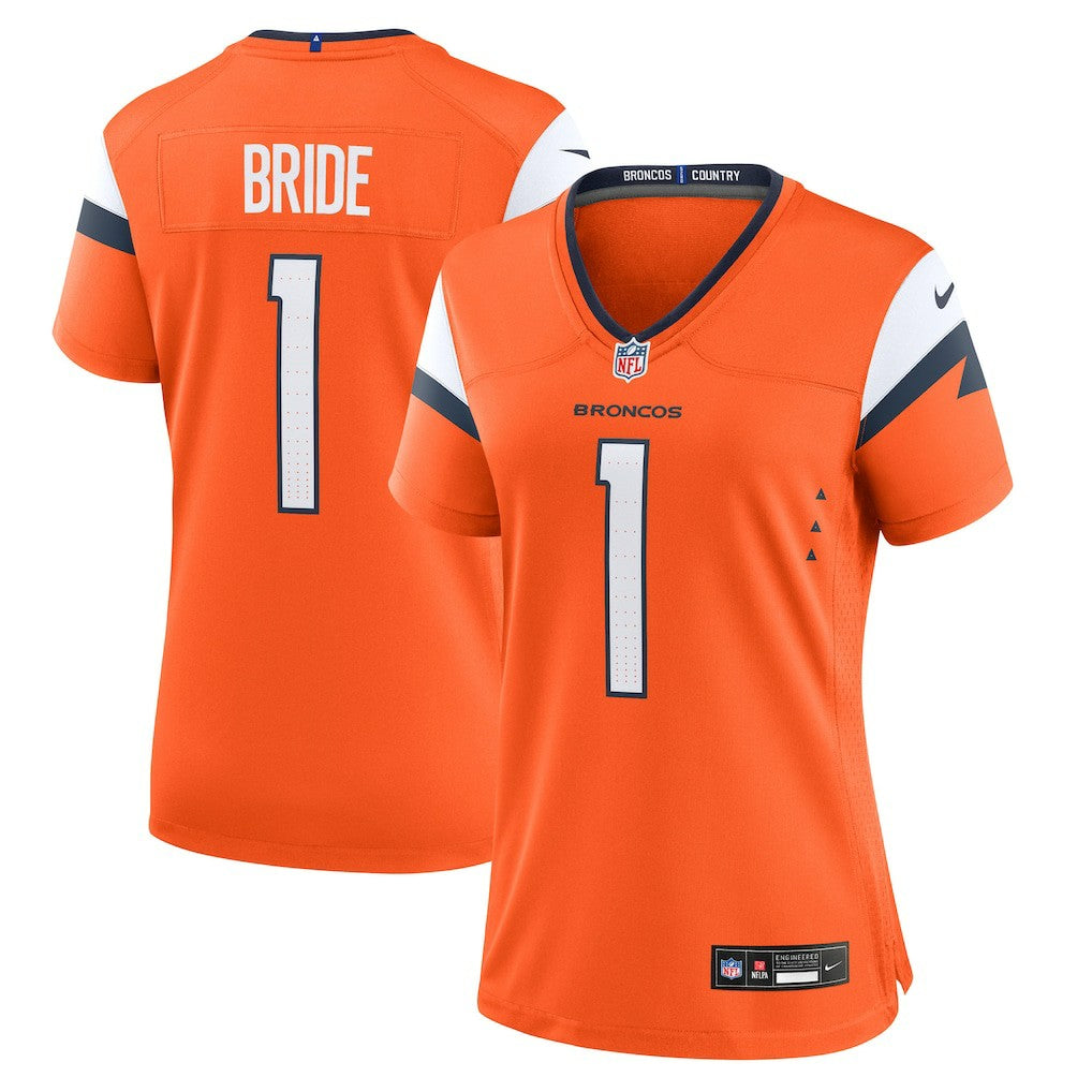 Number 1 Bride Denver Broncos Women's Game Jersey - Orange - Nike
