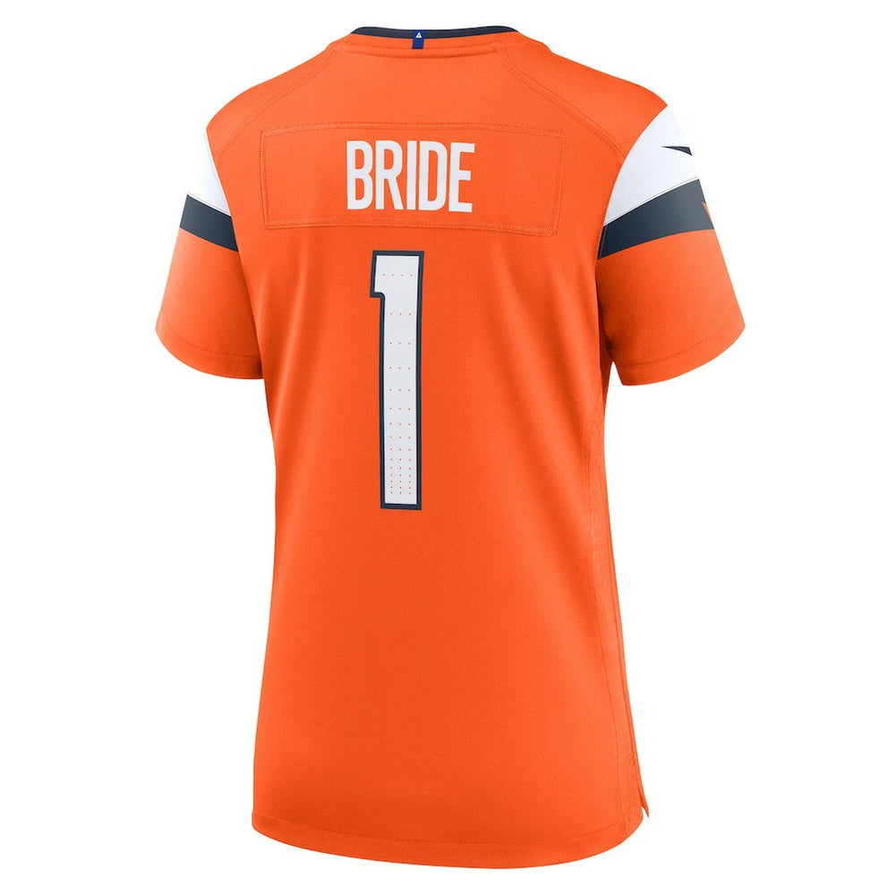 Number 1 Bride Denver Broncos Women's Game Jersey - Orange - Nike
