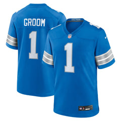 Number 1 Groom Detroit Lions Game Jersey - Blue - Nike