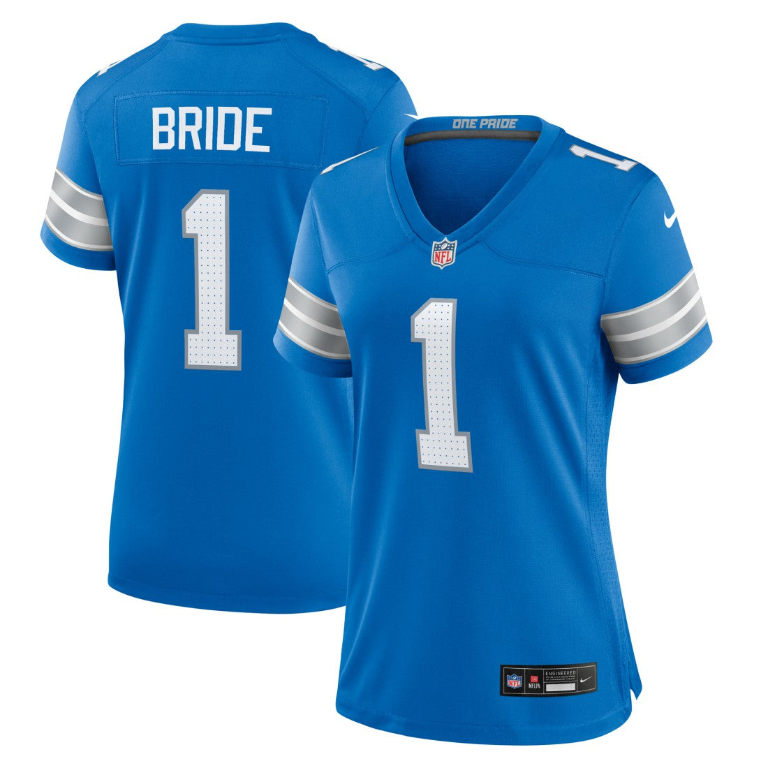 Number 1 Bride Detroit Lions Women's Game Jersey - Blue - Nike