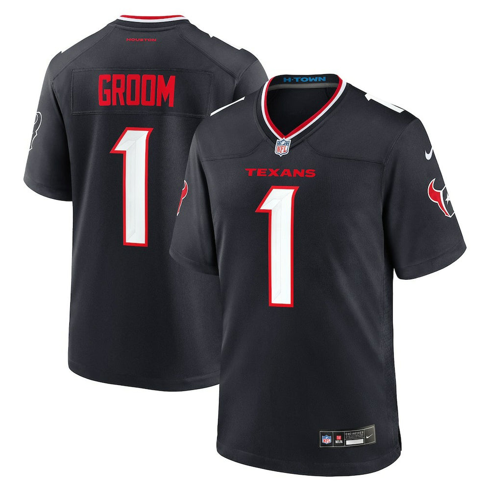 Number 1 Groom Houston Texans Game Jersey - Navy - Nike