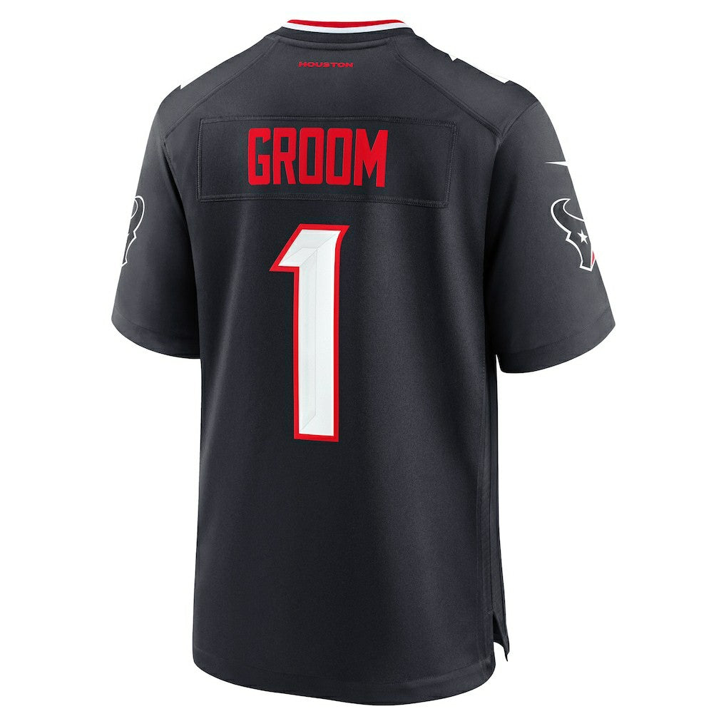 Number 1 Groom Houston Texans Game Jersey - Navy - Nike