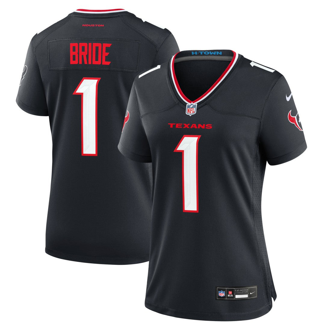 Number 1 Bride Houston Texans Women's Game Jersey - Navy - Nike