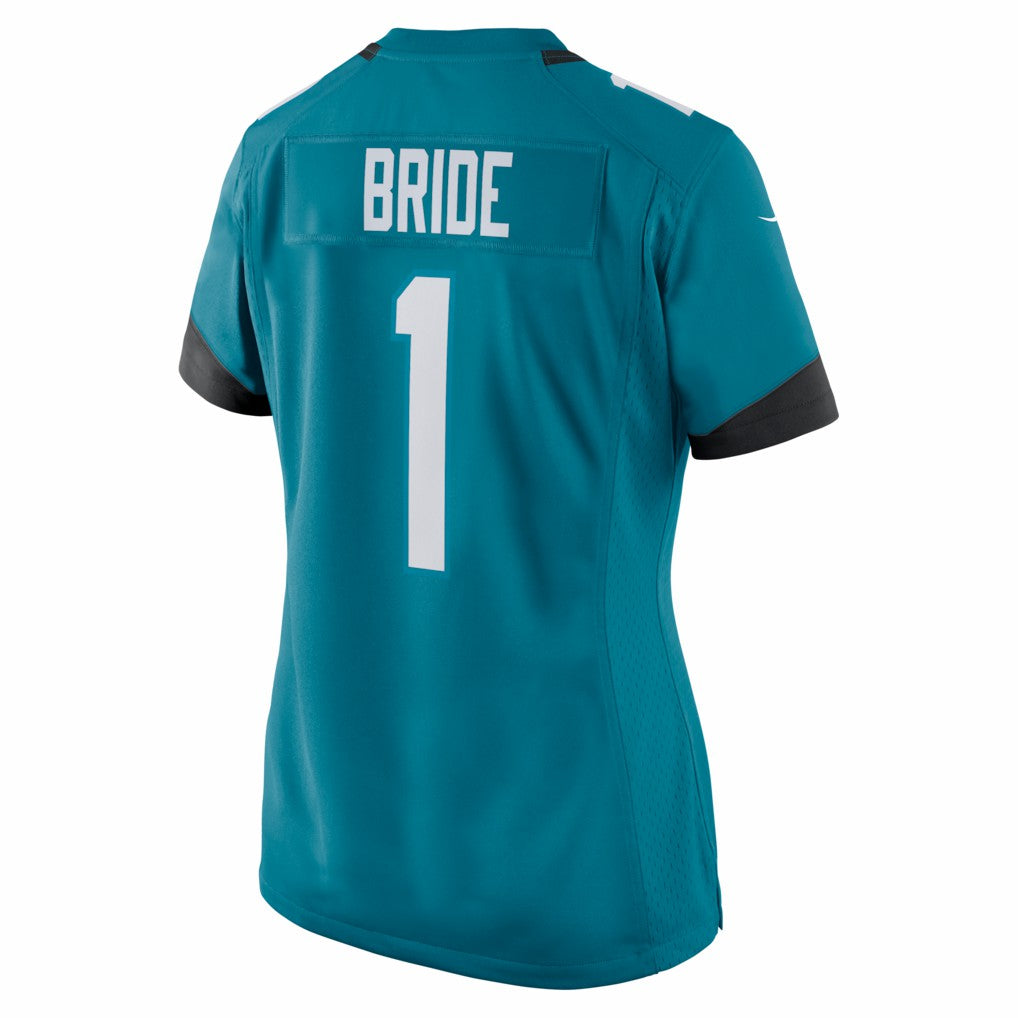 Number 1 Bride Jacksonville Jaguars Women's Game Jersey - Teal - Nike