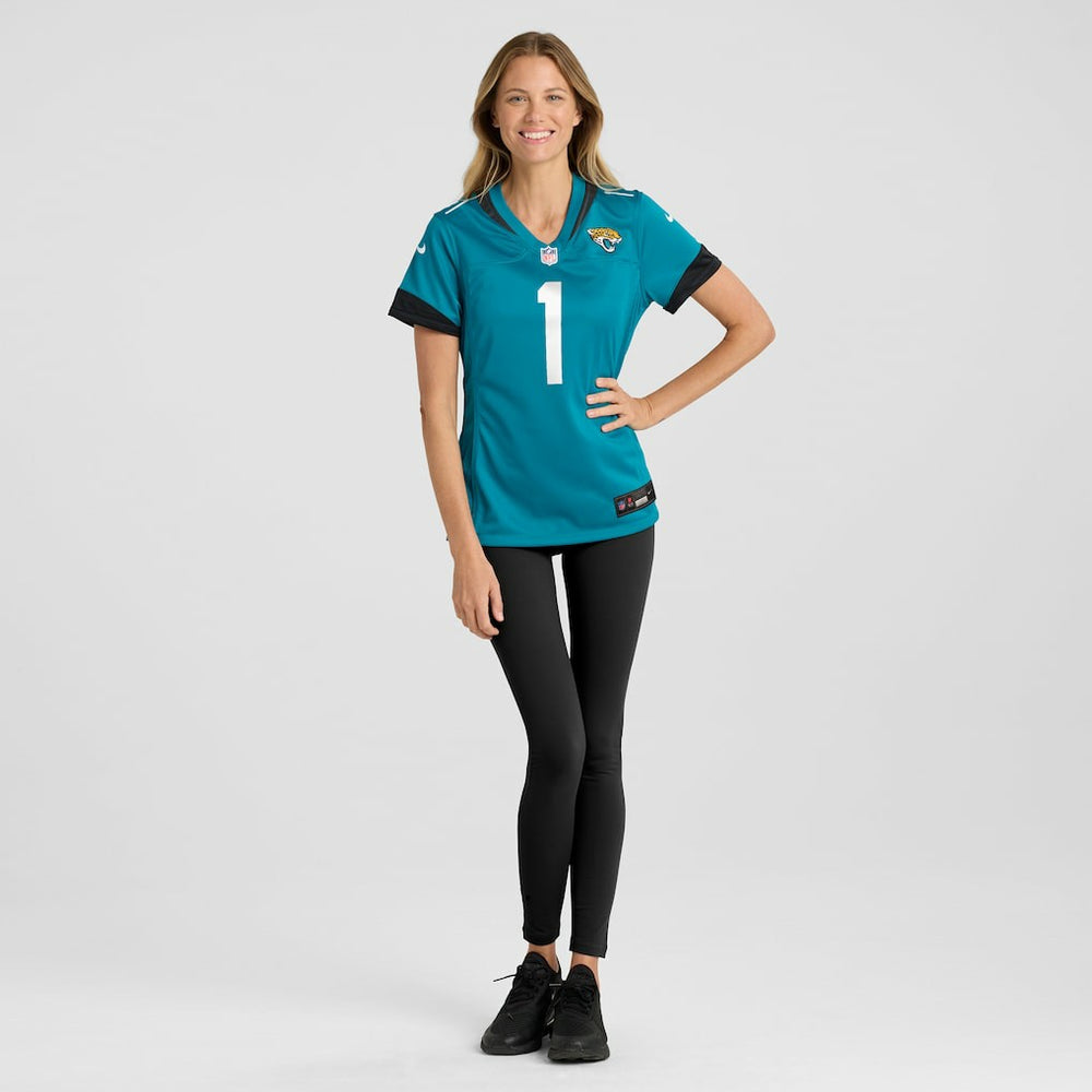 Number 1 Bride Jacksonville Jaguars Women's Game Jersey - Teal - Nike