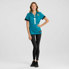 Number 1 Bride Jacksonville Jaguars Women's Game Jersey - Teal - Nike