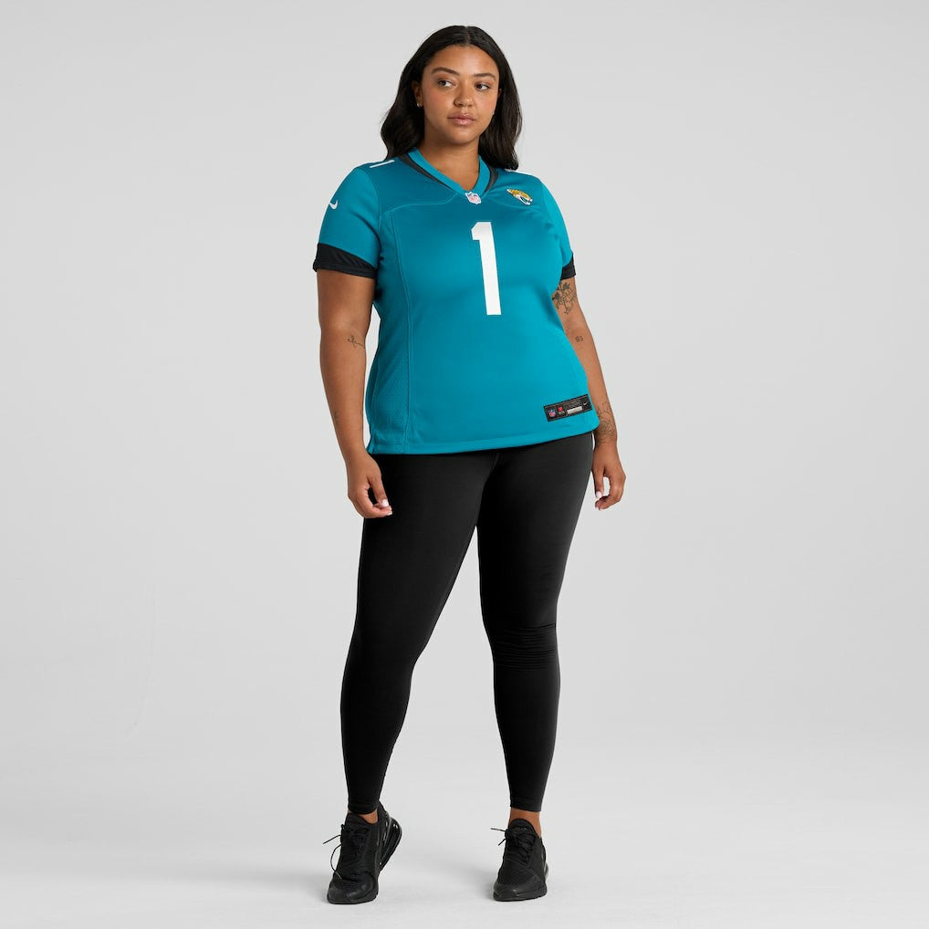 Number 1 Bride Jacksonville Jaguars Women's Game Jersey - Teal - Nike