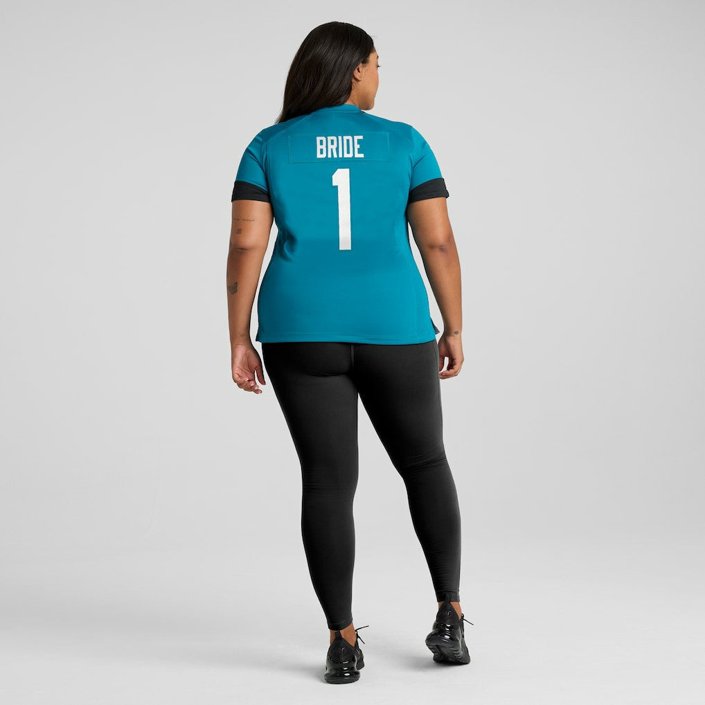 Number 1 Bride Jacksonville Jaguars Women's Game Jersey - Teal - Nike