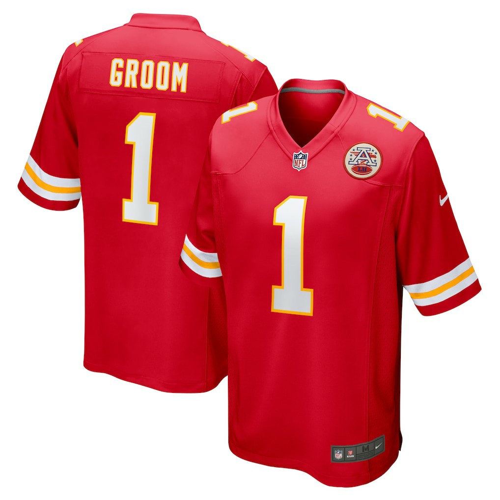 Number 1 Groom Kansas City Chiefs Game Jersey - Red - Nike