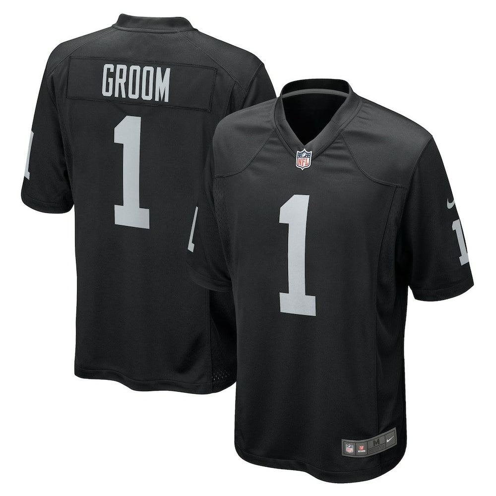 Number 1 Groom Las Vegas Raiders Game Jersey - Black - Nike