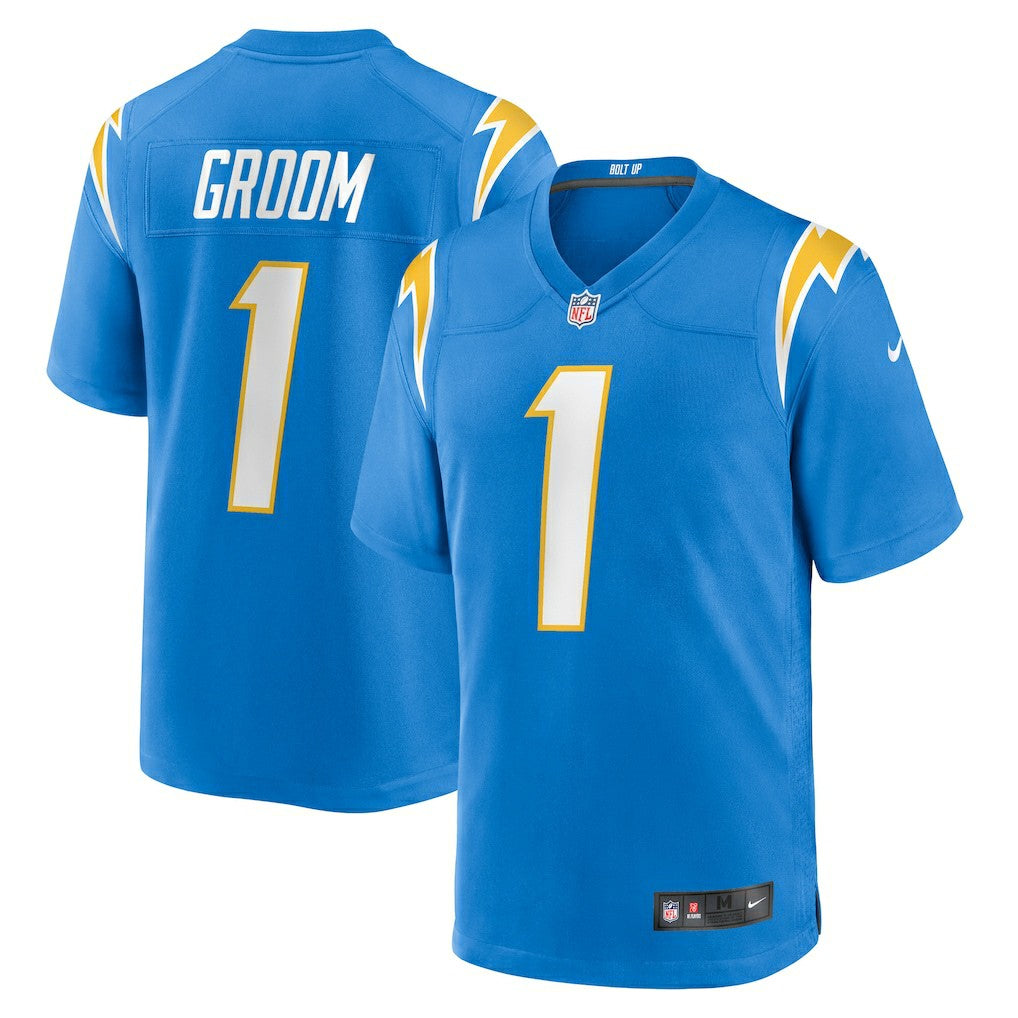 Number 1 Groom Los Angeles Chargers Game Jersey - Powder Blue - Nike