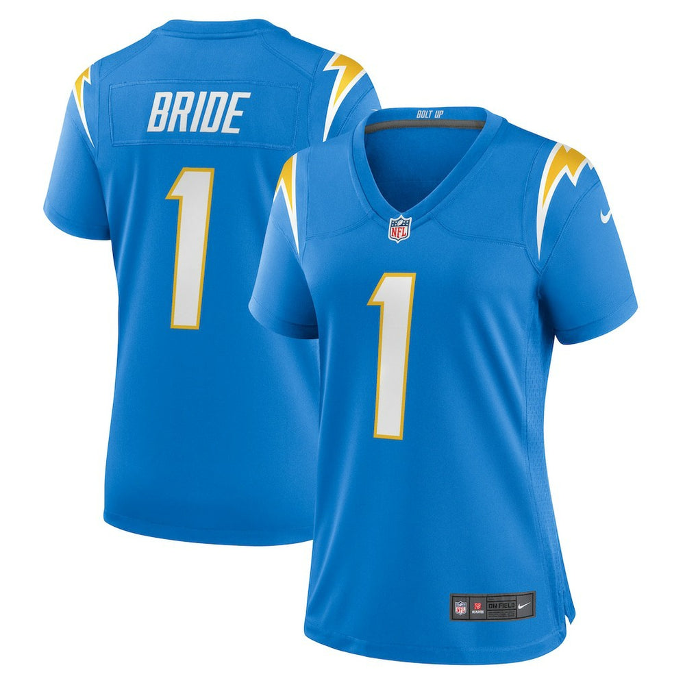 Number 1 Bride Los Angeles Chargers Women's Game Jersey - Powder Blue - Nike