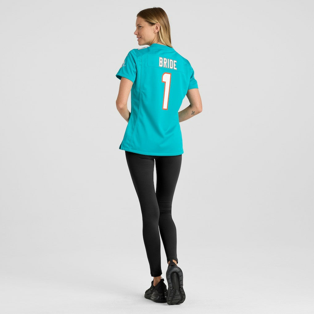 Number 1 Bride Miami Dolphins Women's Game Jersey - Aqua - Nike
