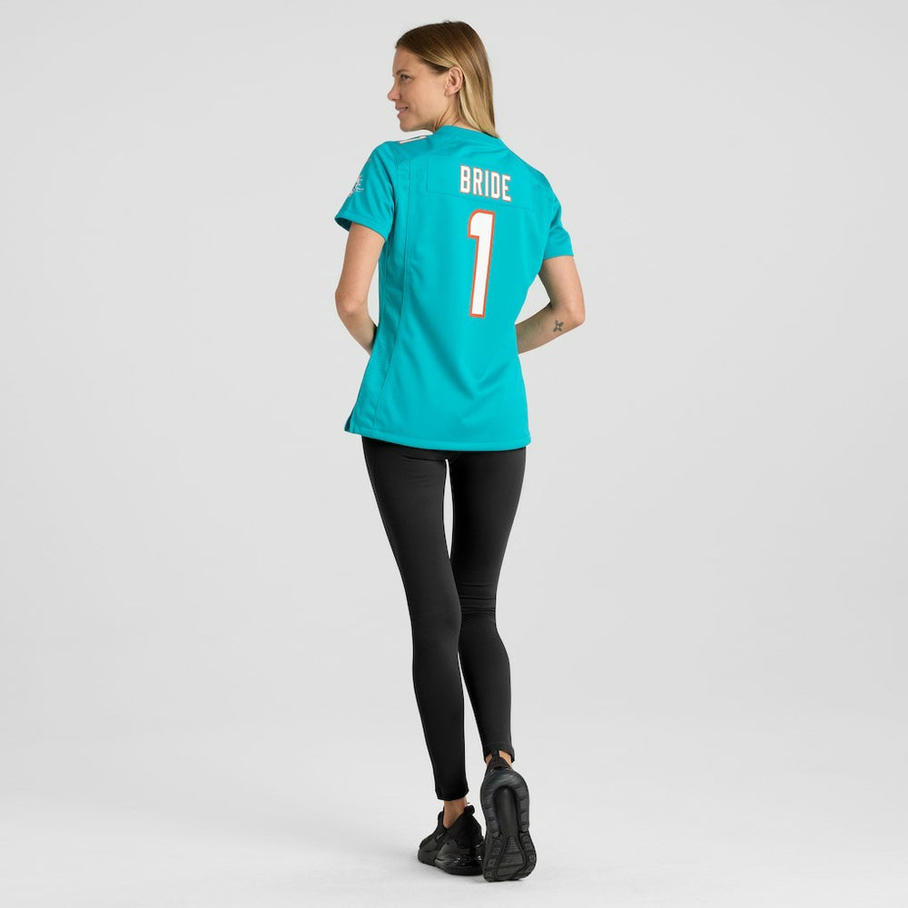 Number 1 Bride Miami Dolphins Women's Game Jersey - Aqua - Nike