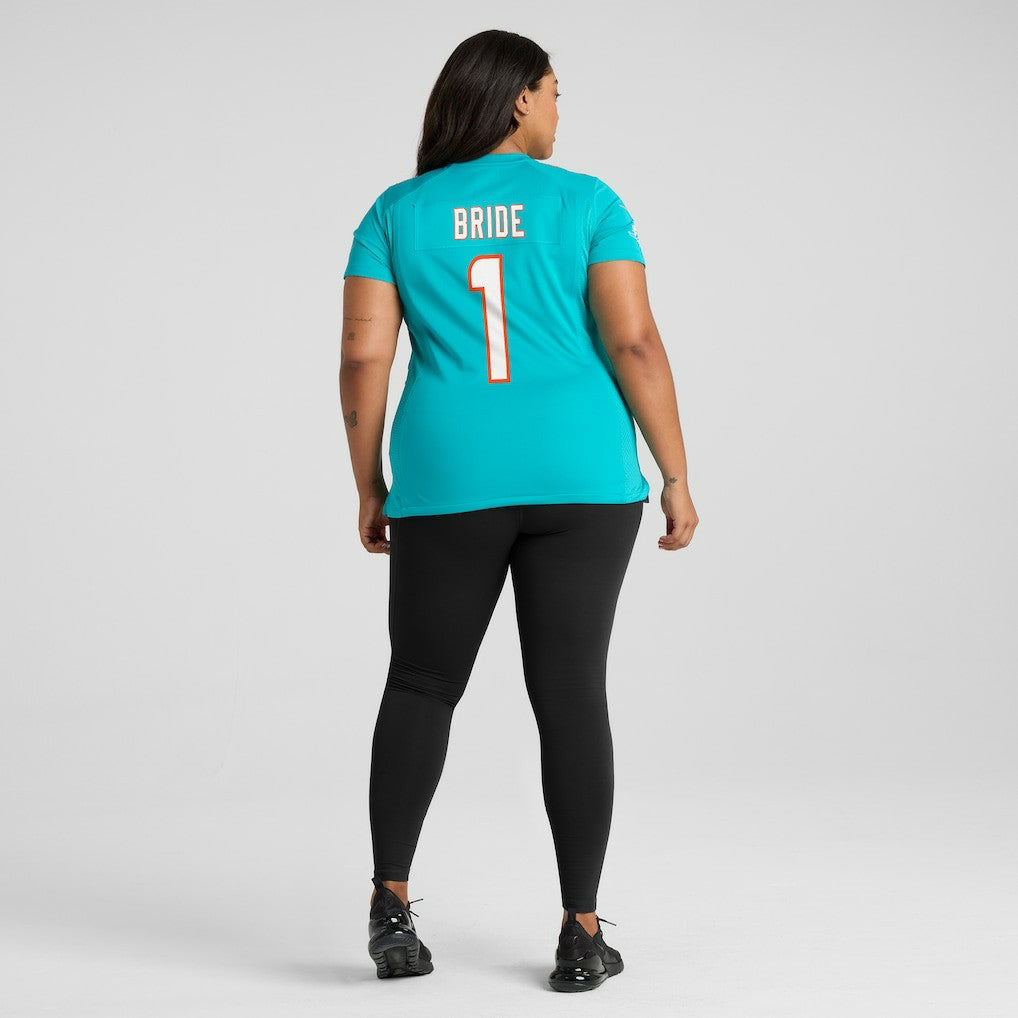 Number 1 Bride Miami Dolphins Women's Game Jersey - Aqua - Nike