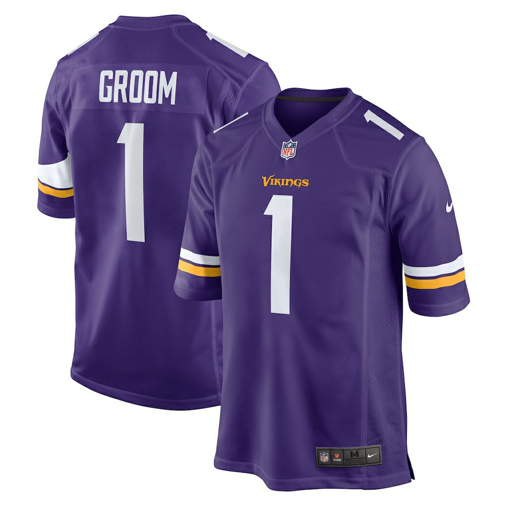 Number 1 Groom Minnesota Vikings Game Jersey - Purple - Nike