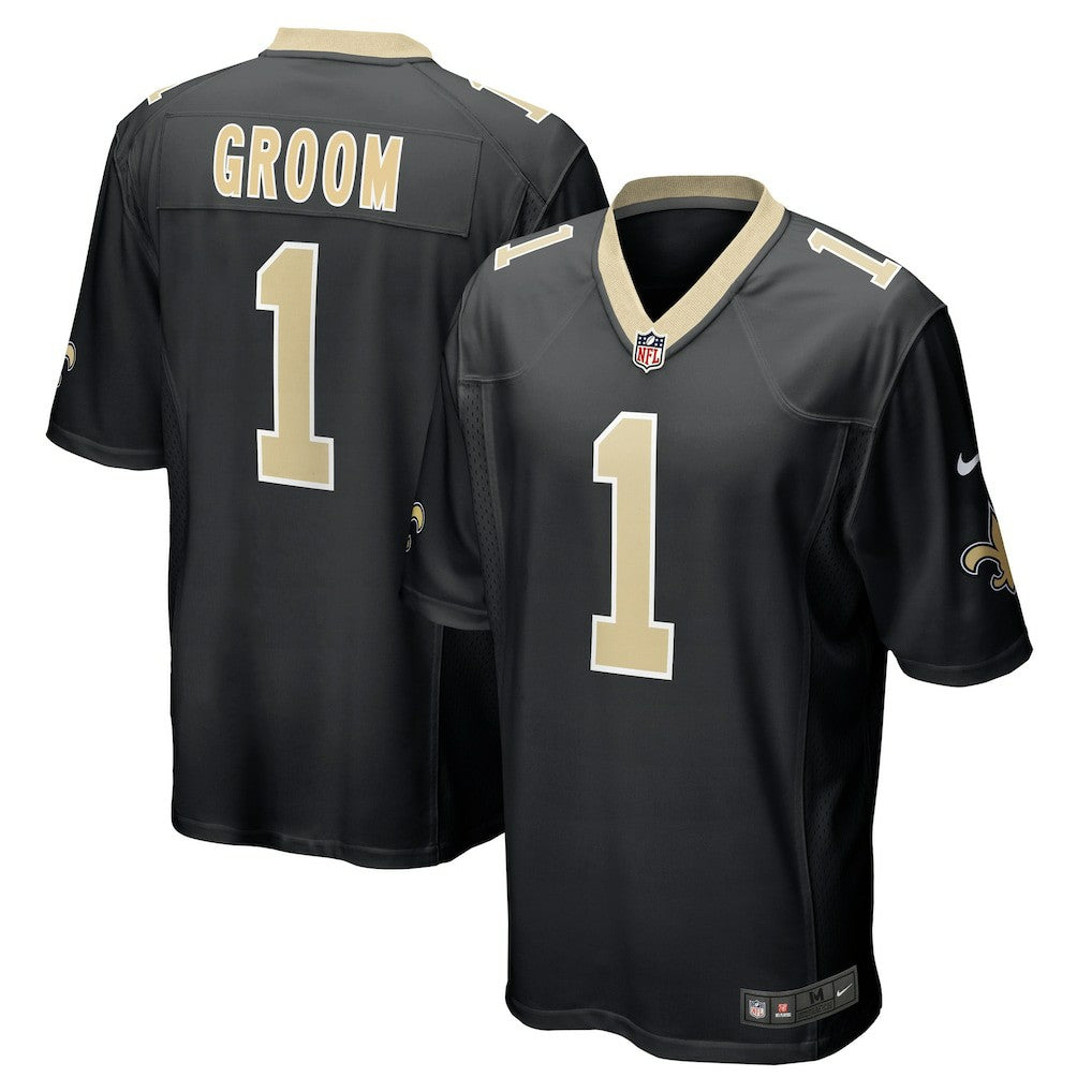 Number 1 Groom New Orleans Saints Game Jersey - Black - Nike
