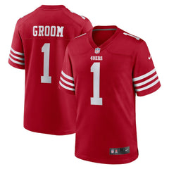 Number 1 Groom San Francisco 49ers Game Jersey - Scarlet - Nike