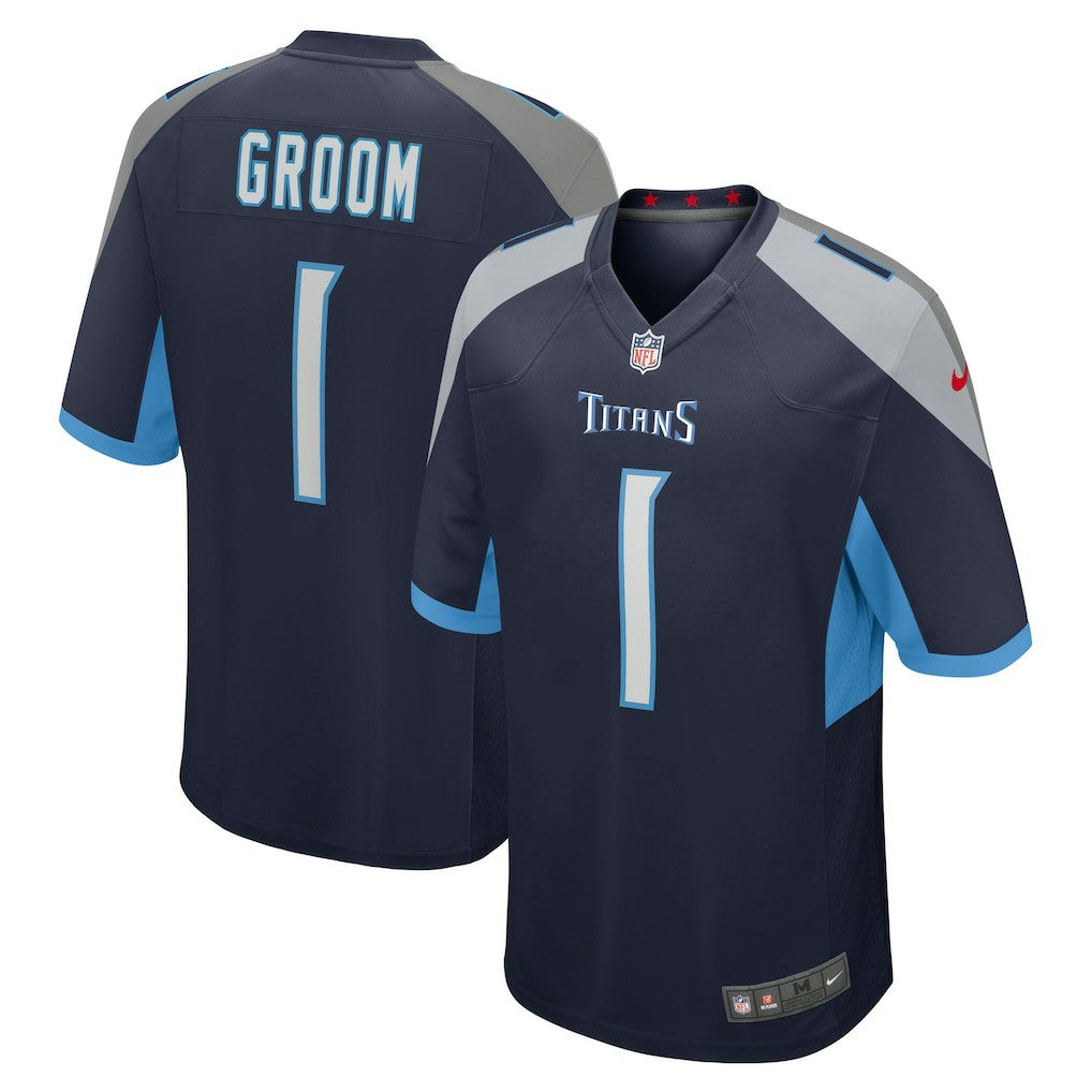 Number 1 Groom Tennessee Titans Game Jersey - Navy - Nike