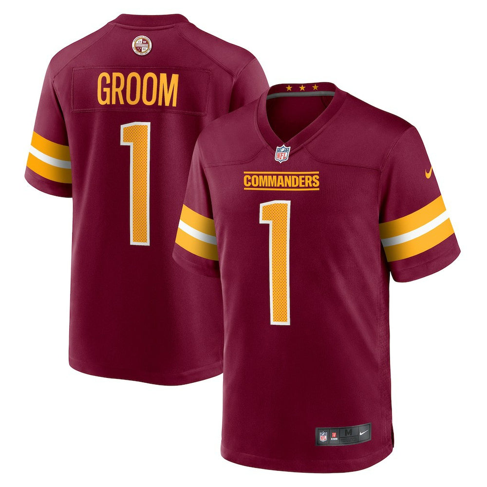 Number 1 Groom Washington Commanders Game Jersey - Burgundy - Nike