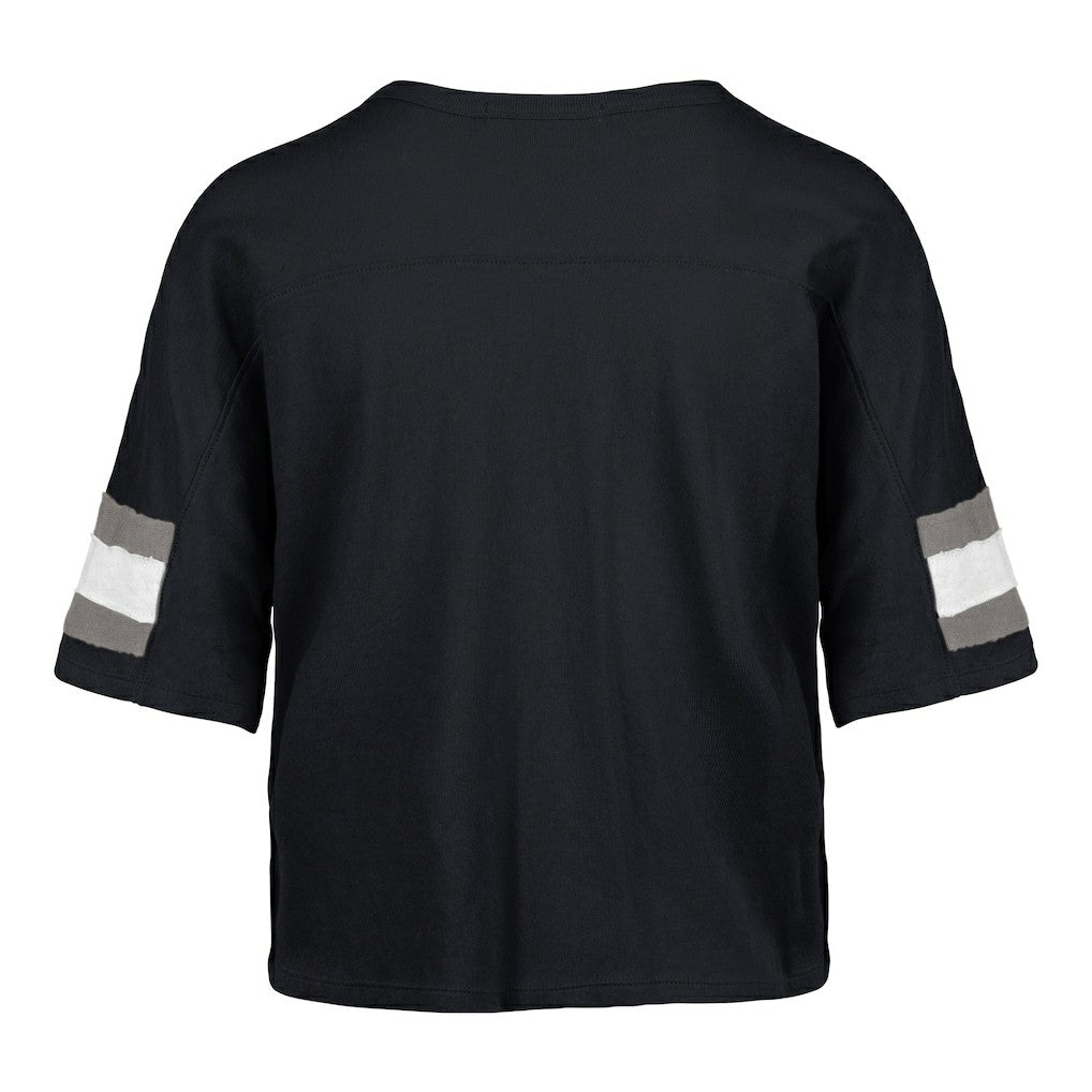 Dallas Cowboys '47 Women's Double Header Scout Cropped V-Neck T-Shirt - Navy - 47 brand