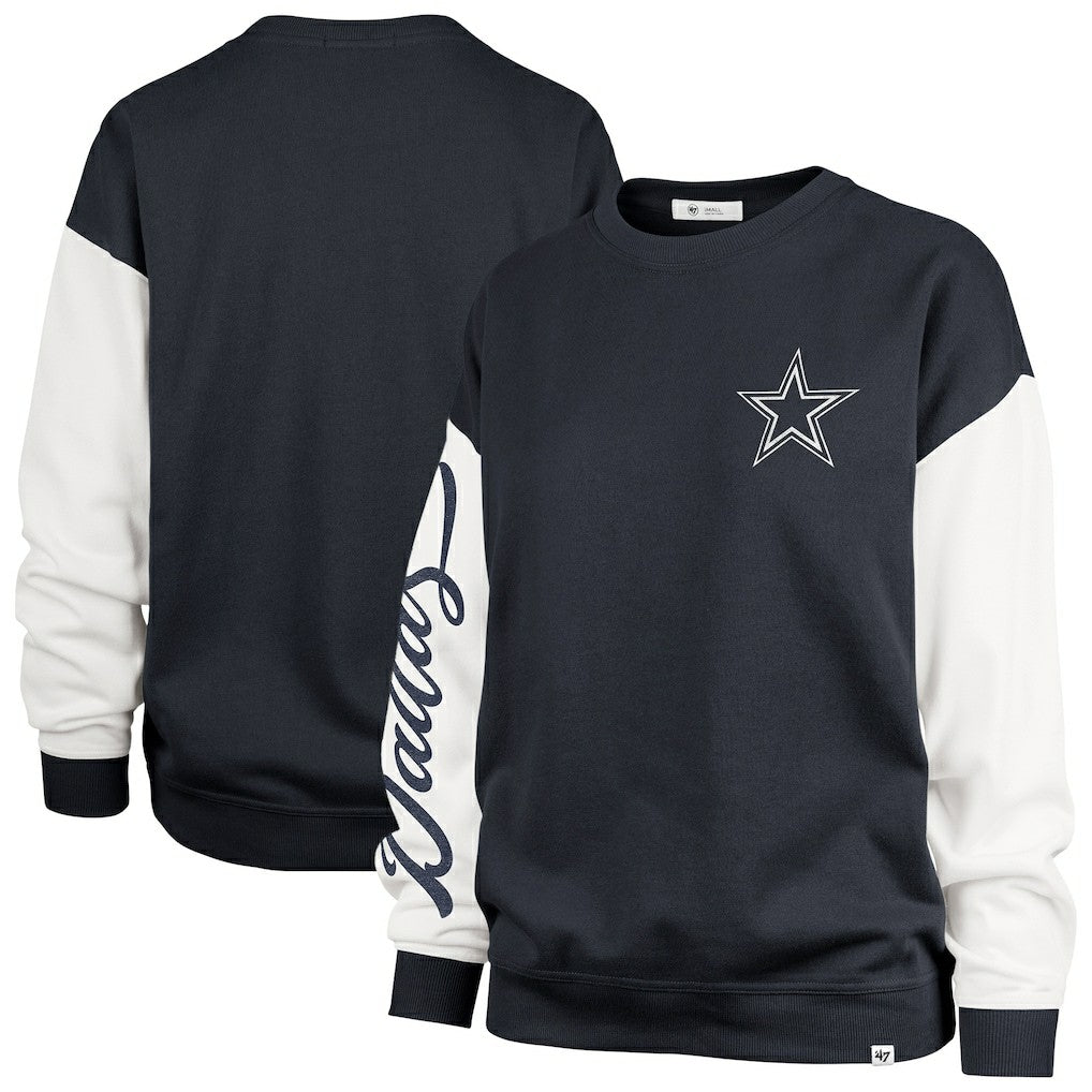 Dallas Cowboys '47 Women's Double Header Rise Andie Pullover Sweatshirt - Blue - 47 brand