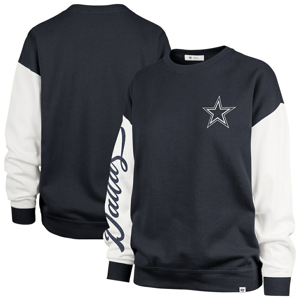 Dallas Cowboys '47 Women's Double Header Rise Andie Pullover Sweatshirt - Blue - 47 brand