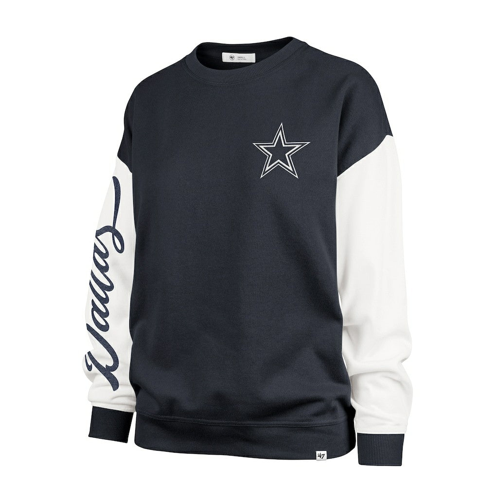 Dallas Cowboys '47 Women's Double Header Rise Andie Pullover Sweatshirt - Blue - 47 brand