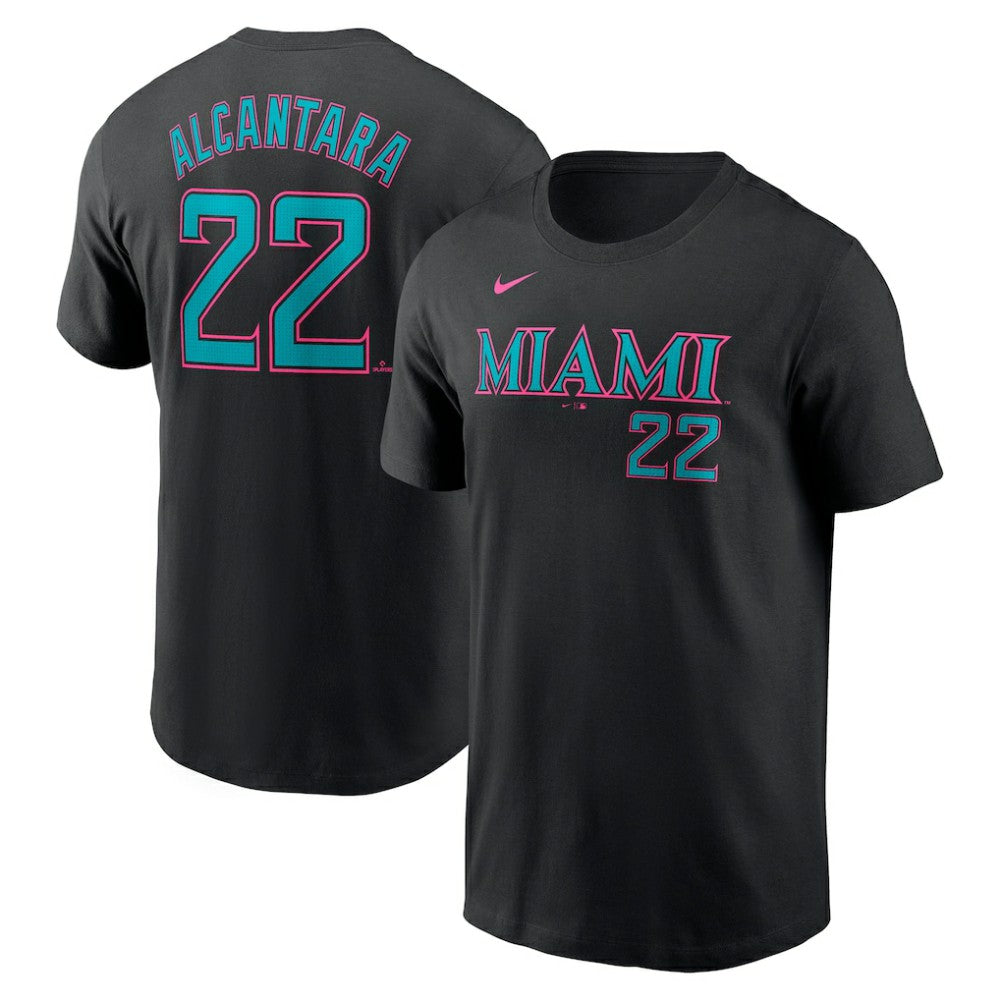 Sandy Alcantara Miami Marlins Nike 2025 City Connect Fuse Name & Number T-Shirt for sale